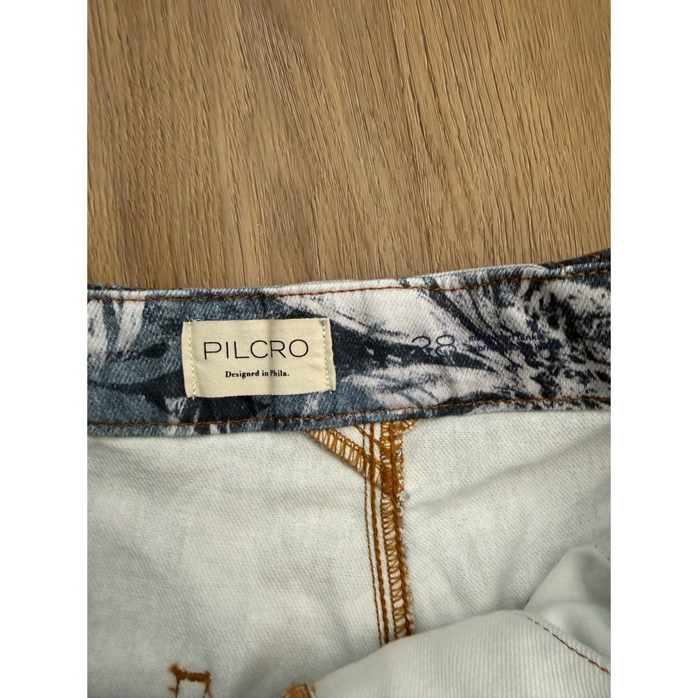 Pilcro Anthropologie foxglove Floral Wide Leg Boho Coastal Denim Jeans 28 - Picture 4 of 8